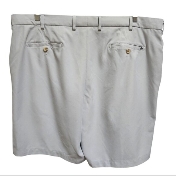 Peter Millar Crown Shorts Mens 42 Gray Chino Flat Front Golf Performance Preppy - Picture 2 of 9